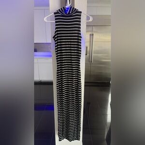 Striped Black and White Maxi Dress